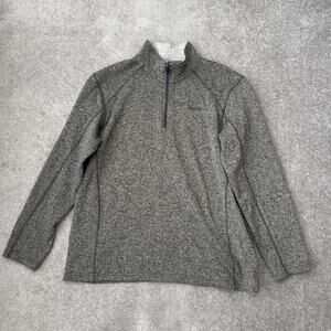 Eddie Bauer Pullover Sweater Mens XL Gray Fleece Quarter Zip Performance Outdoor